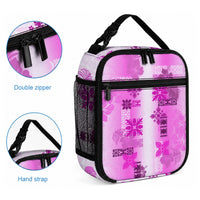 Hawaiian Quilt Lunch Bag Vintage Pattern Pink
