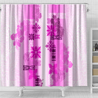 Hawaiian Quilt Shower Curtain Vintage Pattern Pink LT05 - Polynesian Pride