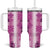 Hawaiian Quilt Tumbler With Handle Vintage Pattern Pink