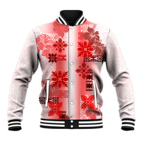 Hawaiian Quilt Baseball Jacket Vintage Pattern Red LT05 Unisex Red - Polynesian Pride