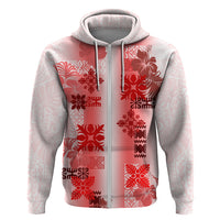 Hawaiian Quilt Hoodie Vintage Pattern Red LT05 - Polynesian Pride