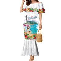 Aloha Hawaii Waikiki Beach Landscape Family Matching Mermaid Dress and Hawaiian Shirt LT05 Mom's Dress White - Polynesian Pride