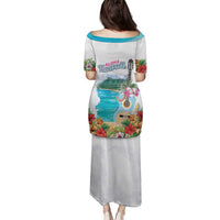 Aloha Hawaii Waikiki Beach Landscape Family Matching Puletasi and Hawaiian Shirt LT05 - Polynesian Pride