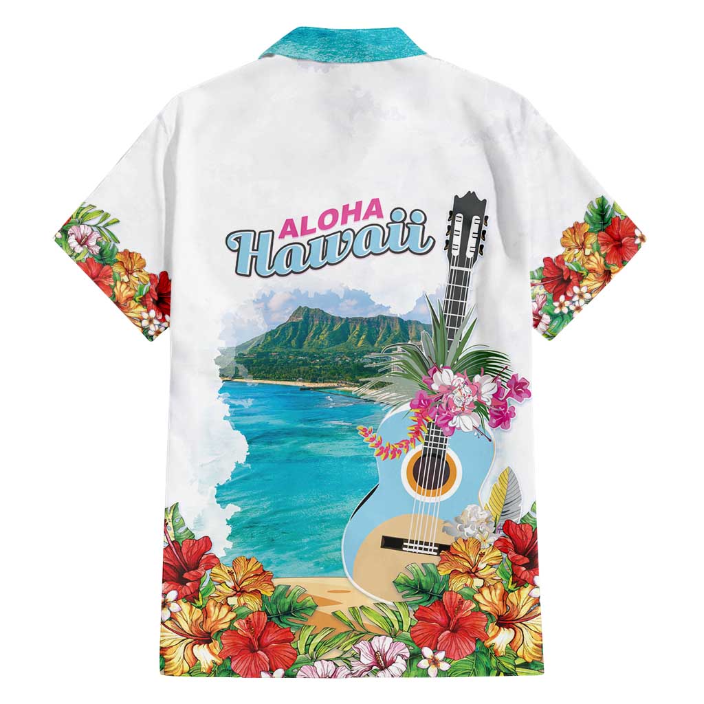 Aloha Hawaii Waikiki Beach Landscape Family Matching Tank Maxi Dress and Hawaiian Shirt LT05 - Polynesian Pride