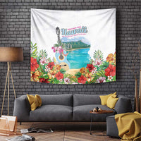 Aloha Hawaii Waikiki Beach Landscape Tapestry LT05 White - Polynesian Pride