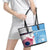 Custom Fiji And USA Palm Tree With Eagle Leather Tote Bag LT05 - Polynesian Pride