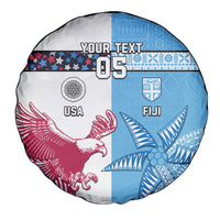 Custom Fiji And USA Palm Tree With Eagle Spare Tire Cover LT05 - Polynesian Pride