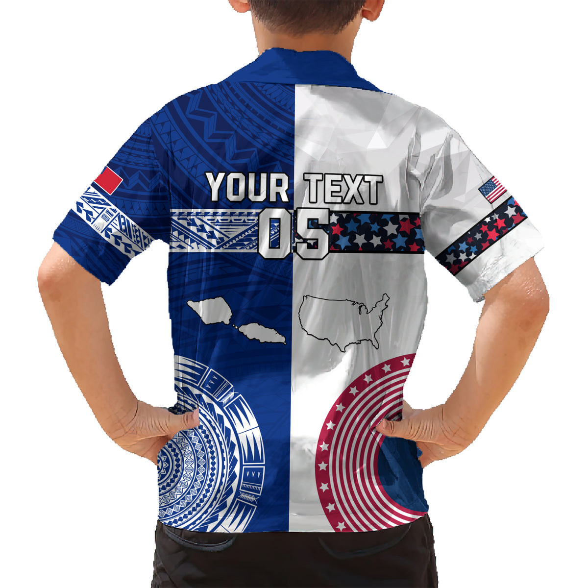 Custom Samoa And USA Together Kid Hawaiian Shirt LT05 - Polynesian Pride