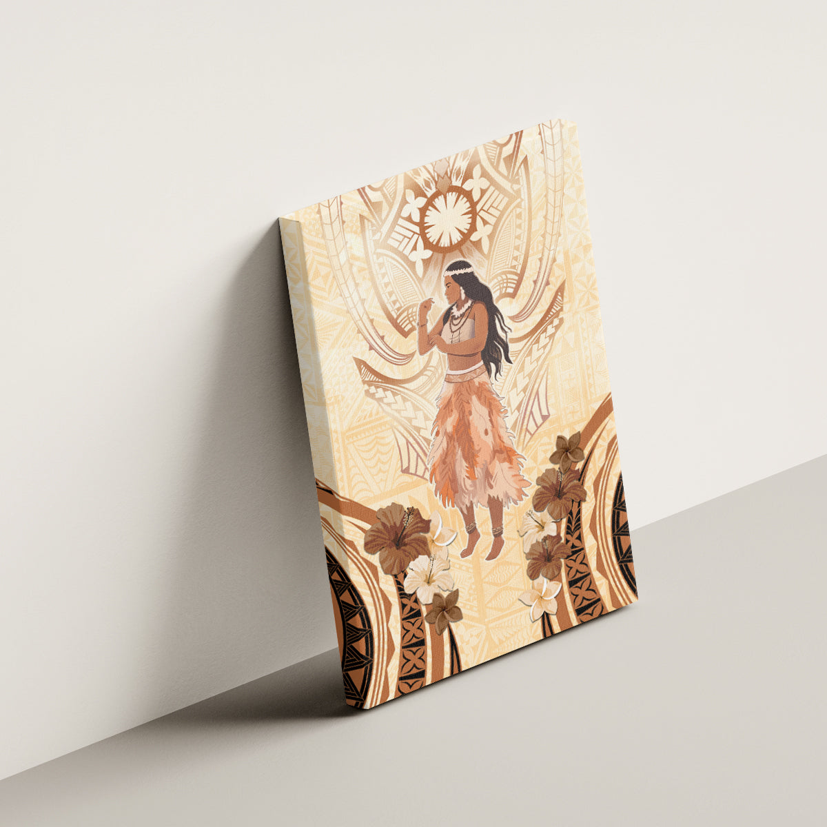Tonga Women's Day Canvas Wall Art With Polynesian Pattern