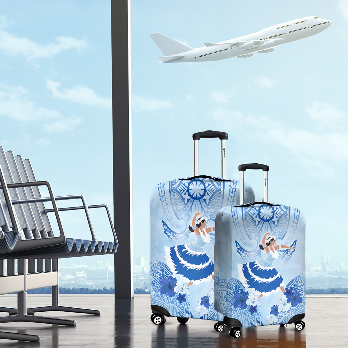 Cook Islands Women's Day Luggage Cover With Polynesian Pattern