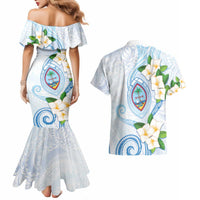 Guam Chamorro Couples Matching Mermaid Dress and Hawaiian Shirt Guasali Flowers Curves Style LT05 - Polynesian Pride