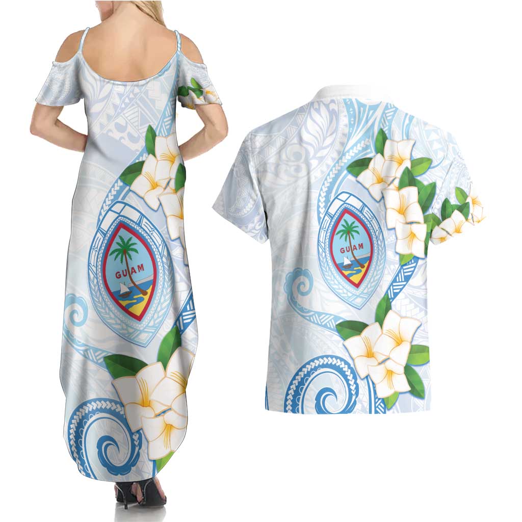 Guam Chamorro Couples Matching Summer Maxi Dress and Hawaiian Shirt Guasali Flowers Curves Style LT05 - Polynesian Pride