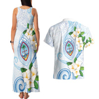 Guam Chamorro Couples Matching Tank Maxi Dress and Hawaiian Shirt Guasali Flowers Curves Style LT05 - Polynesian Pride