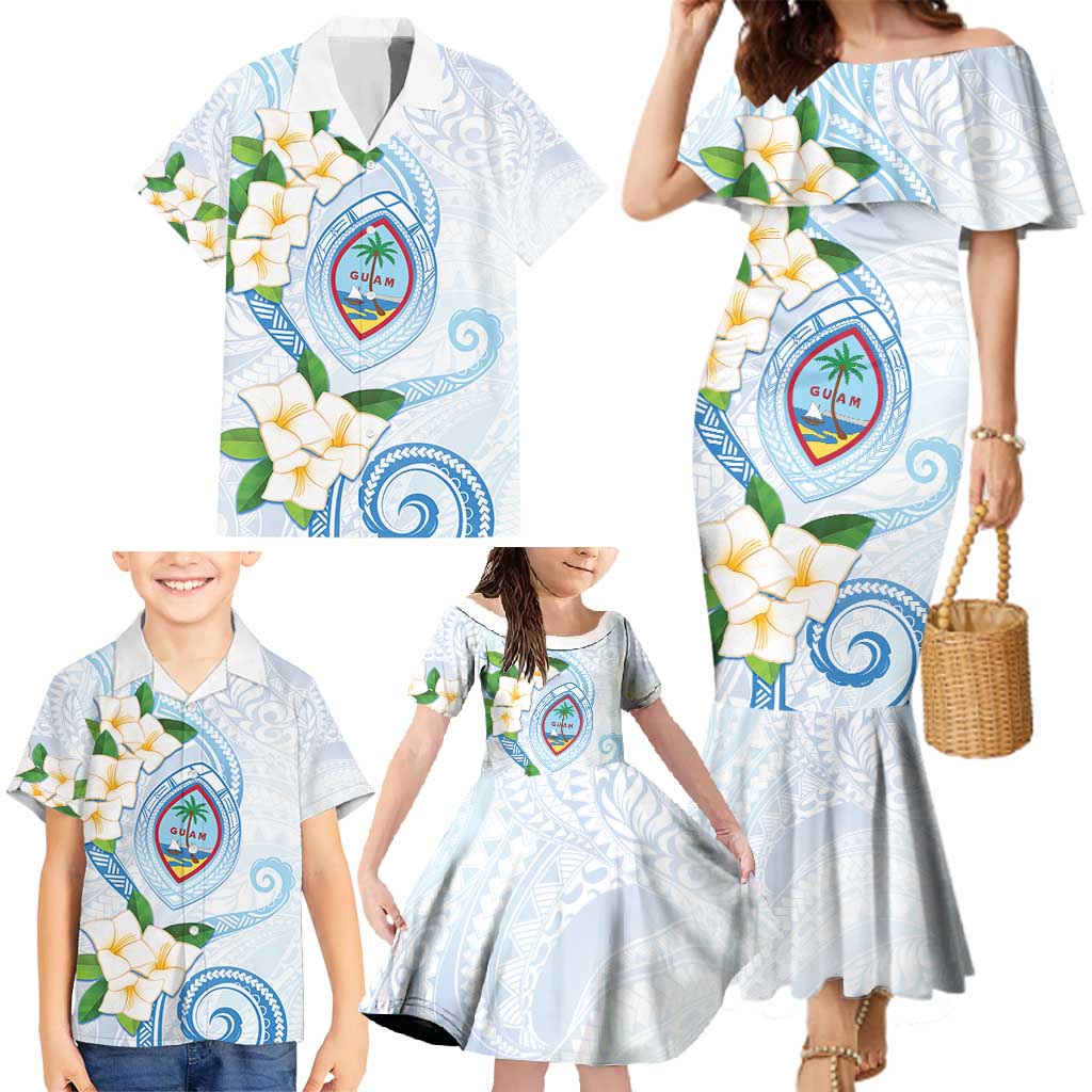 Guam Chamorro Family Matching Mermaid Dress and Hawaiian Shirt Guasali Flowers Curves Style LT05 - Polynesian Pride