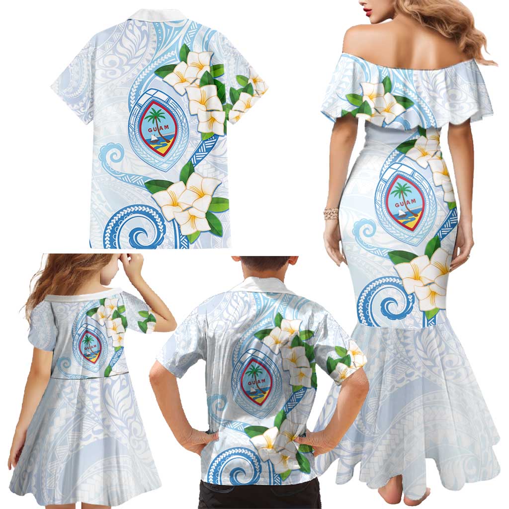 Guam Chamorro Family Matching Mermaid Dress and Hawaiian Shirt Guasali Flowers Curves Style LT05 - Polynesian Pride
