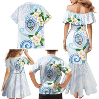 Guam Chamorro Family Matching Mermaid Dress and Hawaiian Shirt Guasali Flowers Curves Style LT05 - Polynesian Pride