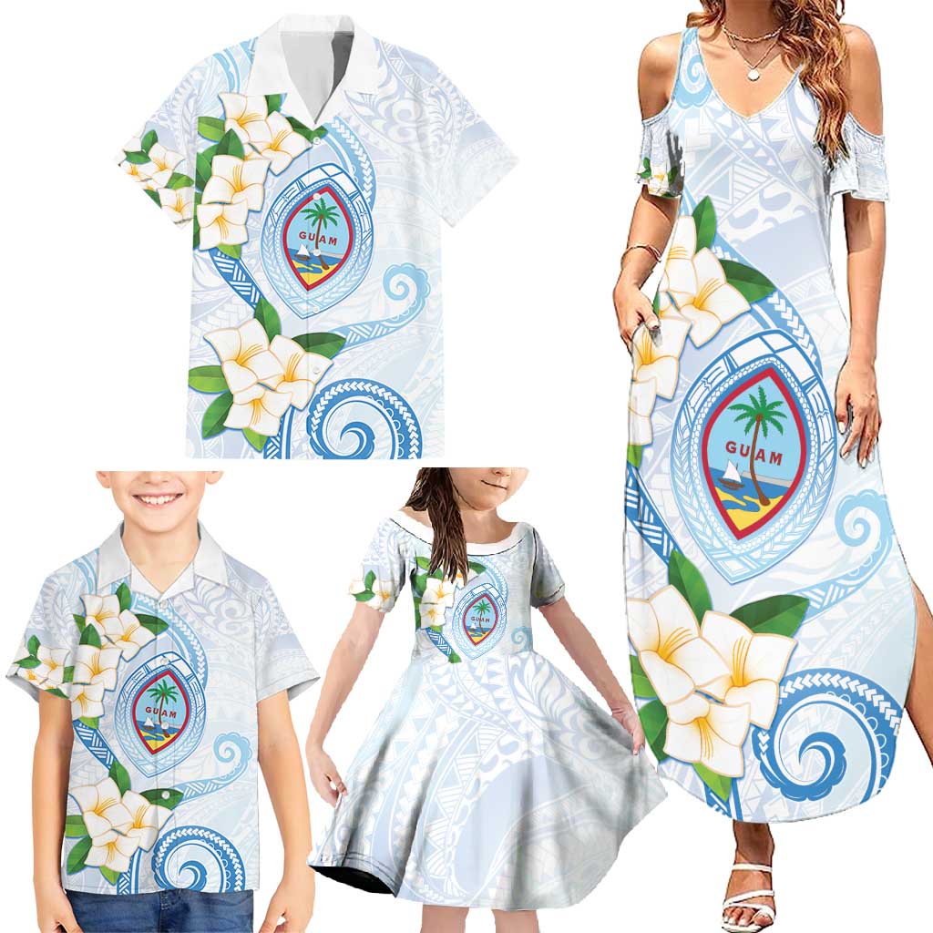 Guam Chamorro Family Matching Summer Maxi Dress and Hawaiian Shirt Guasali Flowers Curves Style LT05 - Polynesian Pride