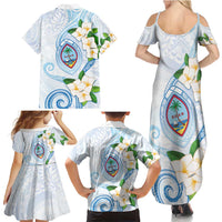 Guam Chamorro Family Matching Summer Maxi Dress and Hawaiian Shirt Guasali Flowers Curves Style LT05 - Polynesian Pride
