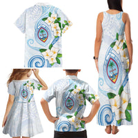 Guam Chamorro Family Matching Tank Maxi Dress and Hawaiian Shirt Guasali Flowers Curves Style LT05 - Polynesian Pride