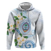 Guam Chamorro Hoodie Guasali Flowers Curves Style LT05 Pullover Hoodie Blue - Polynesian Pride