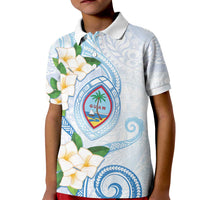 Guam Chamorro Kid Polo Shirt Guasali Flowers Curves Style LT05 Kid Blue - Polynesian Pride