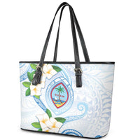 Guam Chamorro Leather Tote Bag Guasali Flowers Curves Style LT05 - Polynesian Pride