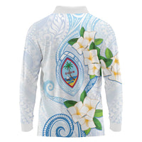 Guam Chamorro Long Sleeve Polo Shirt Guasali Flowers Curves Style LT05 - Polynesian Pride