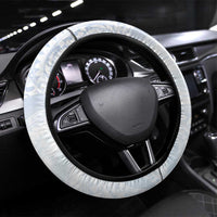 Guam Chamorro Steering Wheel Cover Guasali Flowers Curves Style LT05 Universal Fit Blue - Polynesian Pride