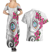 Guam Chamorro Couples Matching Summer Maxi Dress and Hawaiian Shirt Curves Polynesian Tattoo Mix Bougainvillea LT05 - Polynesian Pride