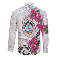 Guam Chamorro Family Matching Off The Shoulder Long Sleeve Dress and Hawaiian Shirt Curves Polynesian Tattoo Mix Bougainvillea LT05 - Polynesian Pride