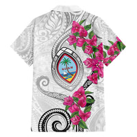 Guam Chamorro Family Matching Summer Maxi Dress and Hawaiian Shirt Curves Polynesian Tattoo Mix Bougainvillea LT05 - Polynesian Pride