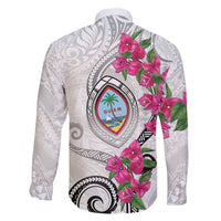 Guam Chamorro Family Matching Summer Maxi Dress and Hawaiian Shirt Curves Polynesian Tattoo Mix Bougainvillea LT05 - Polynesian Pride