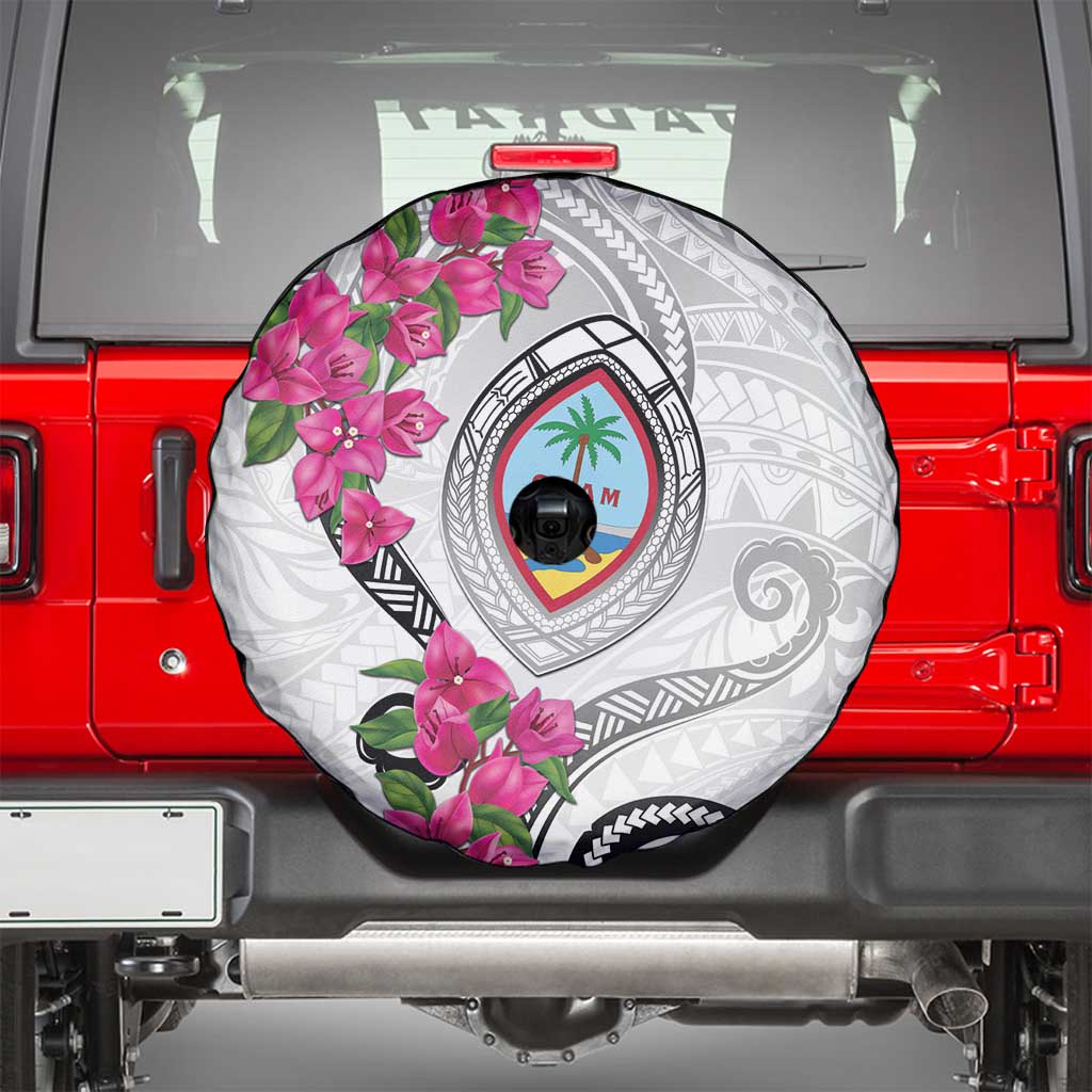 Guam Chamorro Spare Tire Cover Curves Polynesian Tattoo Mix Bougainvillea LT05 - Polynesian Pride