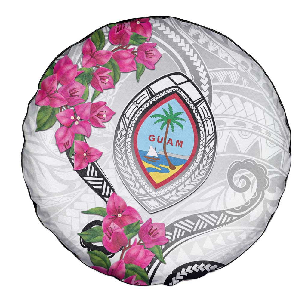 Guam Chamorro Spare Tire Cover Curves Polynesian Tattoo Mix Bougainvillea LT05 - Polynesian Pride