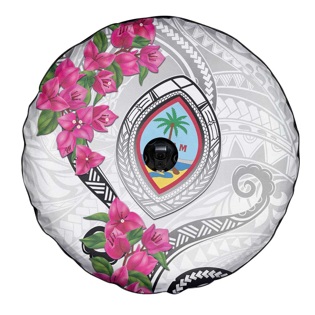 Guam Chamorro Spare Tire Cover Curves Polynesian Tattoo Mix Bougainvillea LT05 - Polynesian Pride
