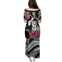 Hafa Adai Guam Family Matching Puletasi and Hawaiian Shirt Polynesian Tattoo Tropical Flowers LT05 - Polynesian Pride