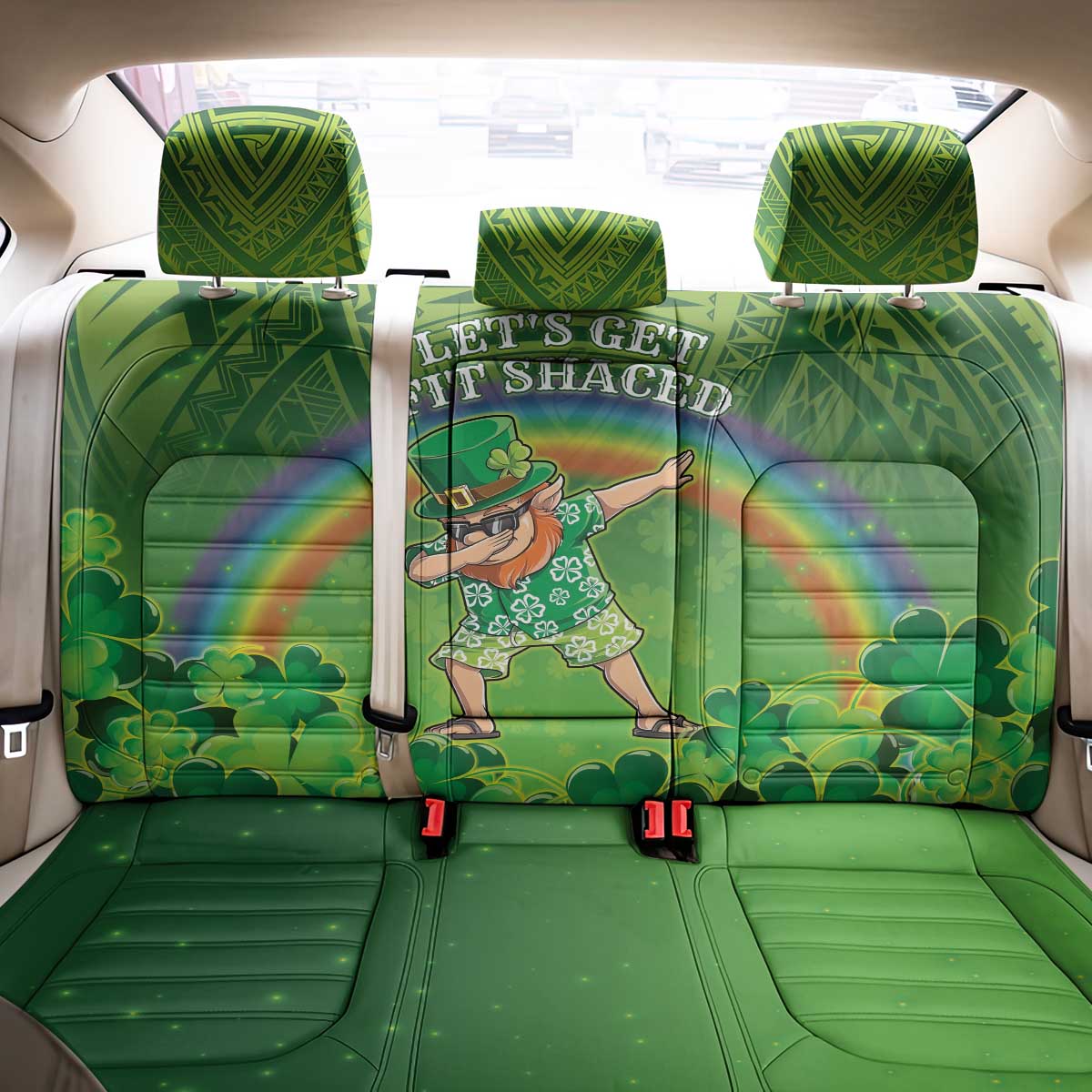 Hawaii Saint Patrick's Day Back Car Seat Cover Let's Get Fit Shaced LT05 - Polynesian Pride
