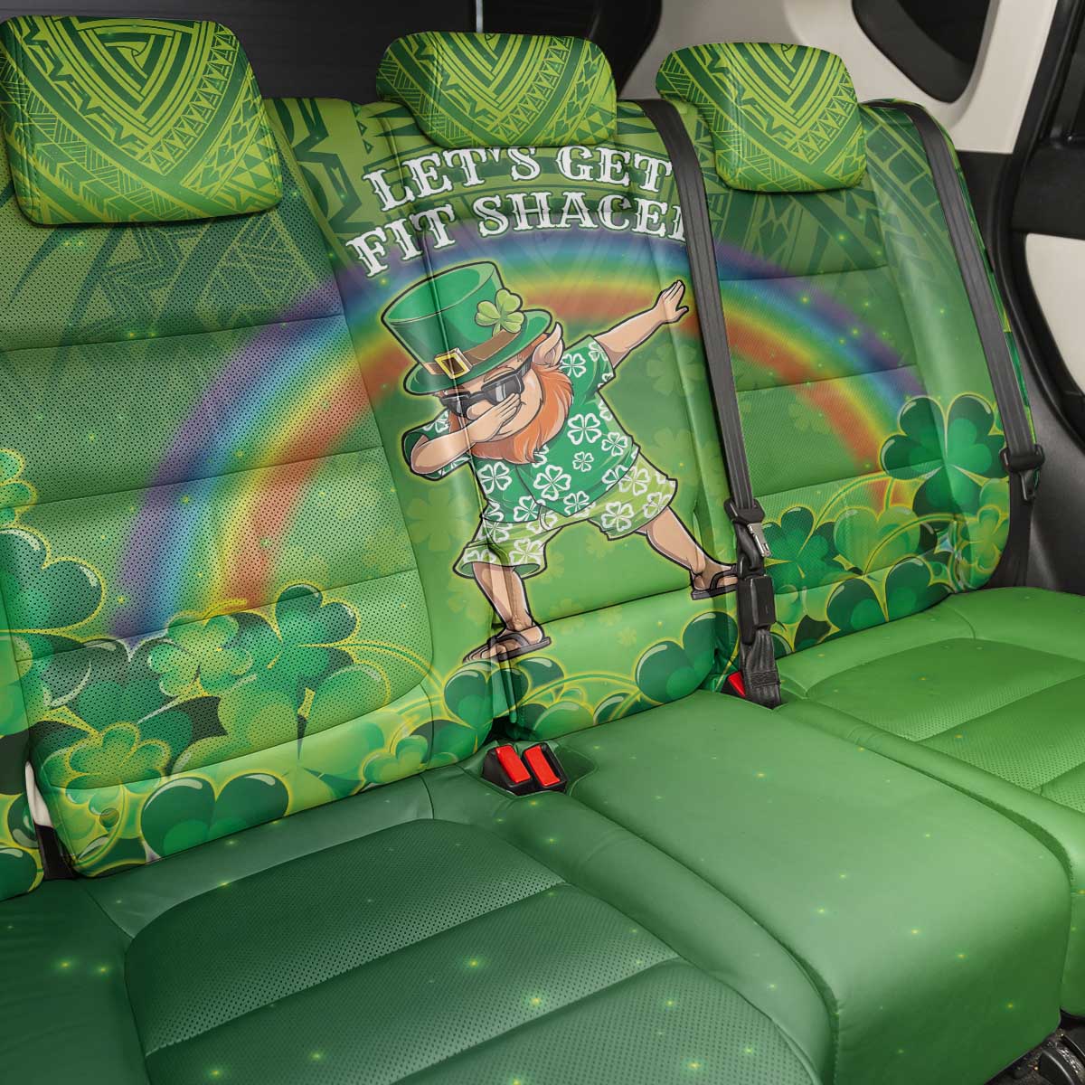 Hawaii Saint Patrick's Day Back Car Seat Cover Let's Get Fit Shaced LT05 - Polynesian Pride