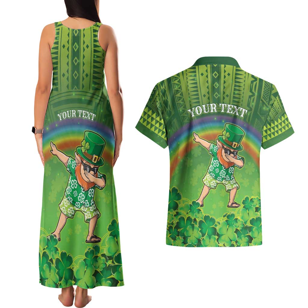 Personalised Hawaii Saint Patrick's Day Couples Matching Tank Maxi Dress and Hawaiian Shirt Let's Get Fit Shaced