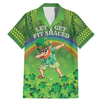 Personalised Hawaii Saint Patrick's Day Family Matching Mermaid Dress and Hawaiian Shirt Let's Get Fit Shaced LT05 Dad's Shirt - Short Sleeve Green - Polynesian Pride