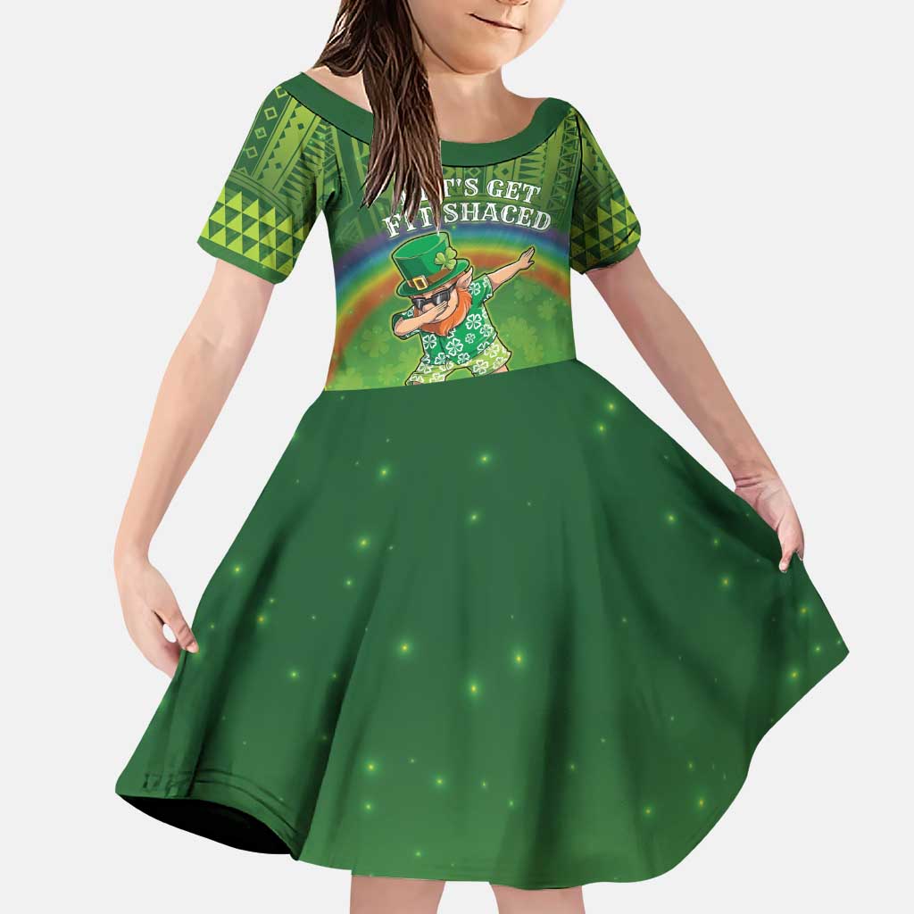 Personalised Hawaii Saint Patrick's Day Family Matching Puletasi and Hawaiian Shirt Let's Get Fit Shaced