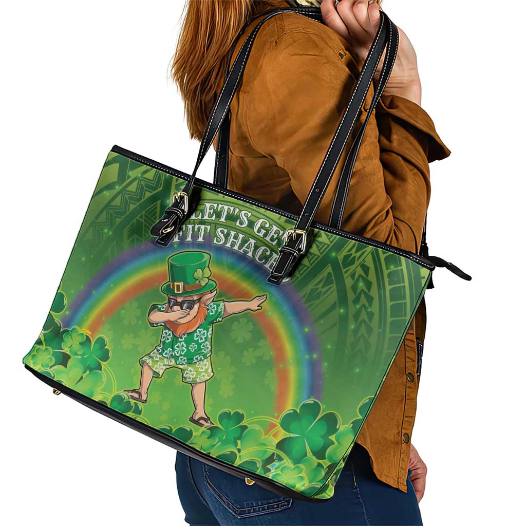 Hawaii Saint Patrick's Day Leather Tote Bag Let's Get Fit Shaced