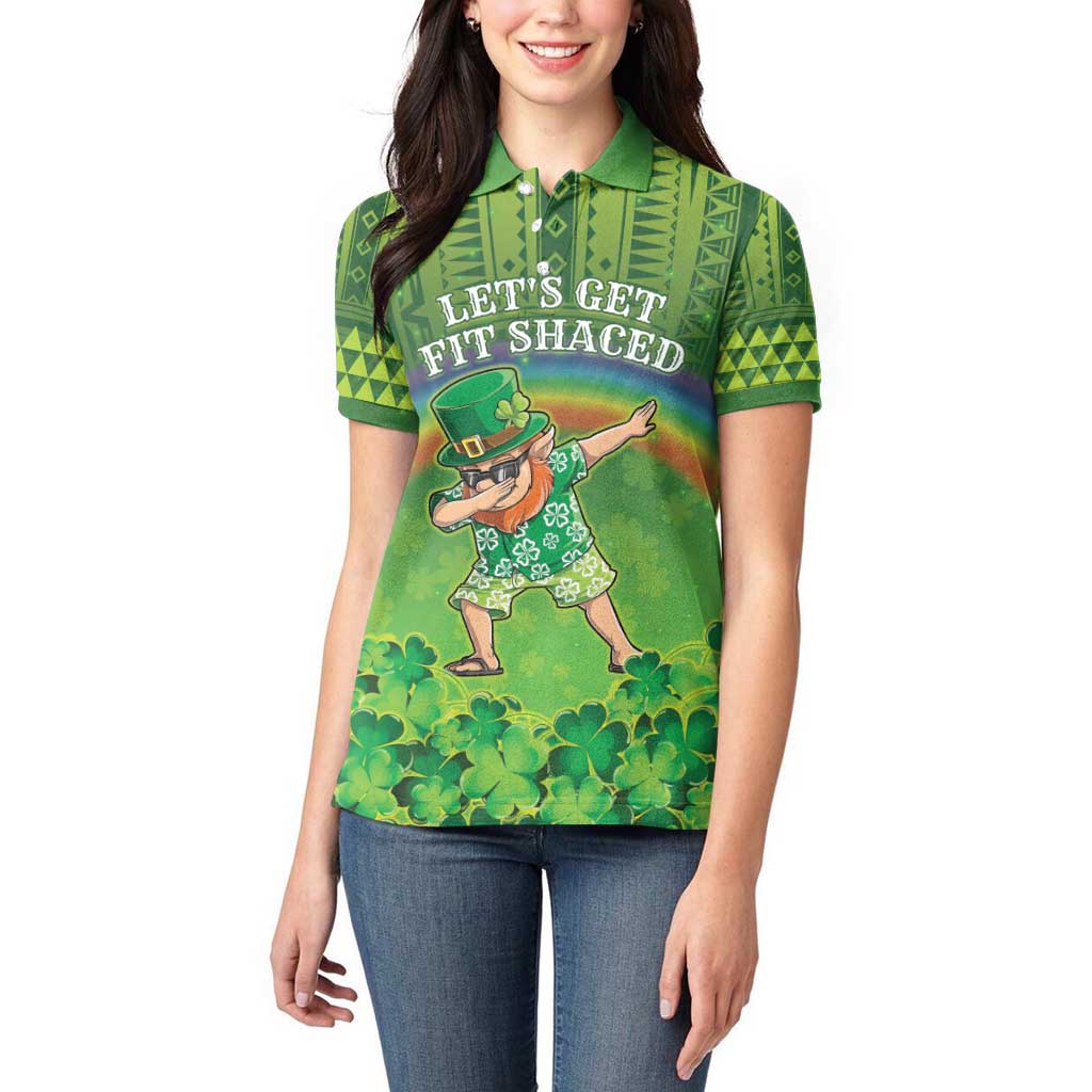 Personalised Hawaii Saint Patrick's Day Women Polo Shirt Let's Get Fit Shaced