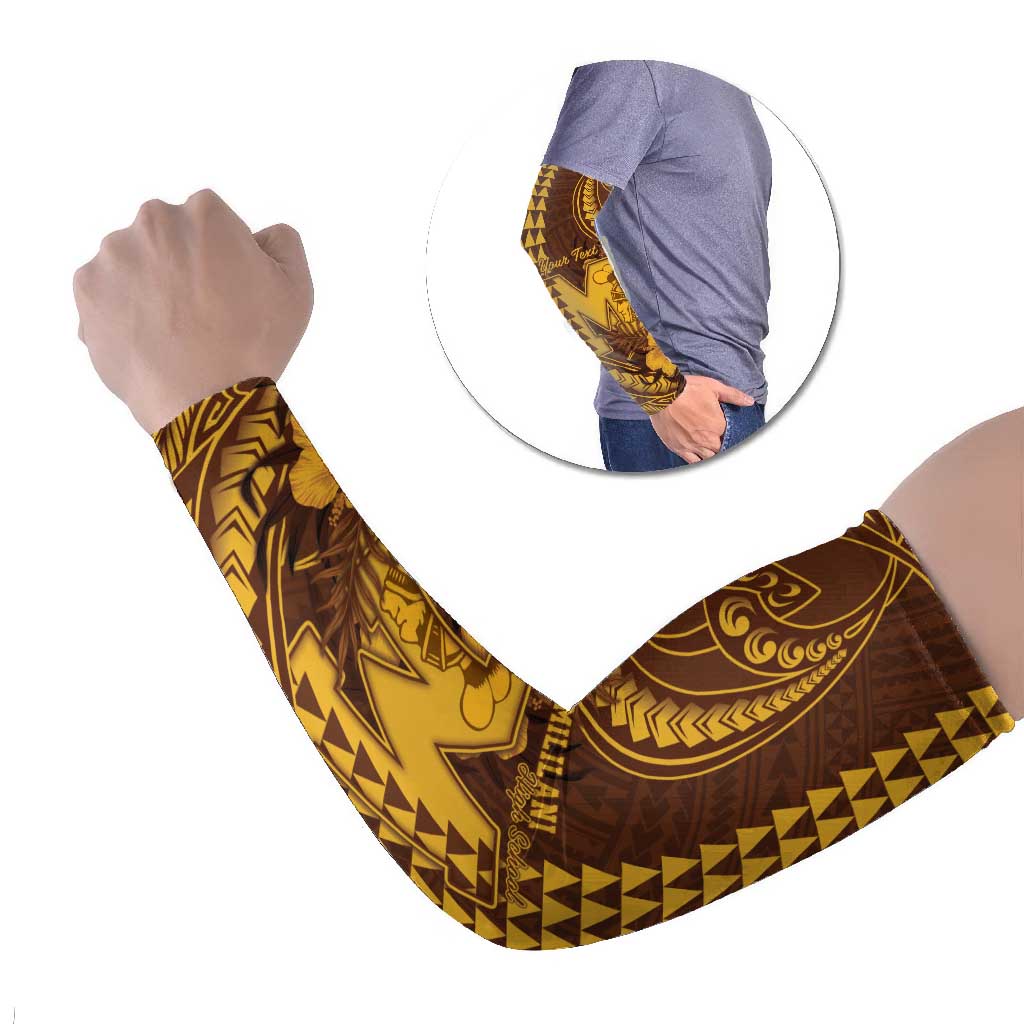 Personalised Hawaii Mililani High School Arm Sleeves Tribal Tattoo With Hibiscus Flowers