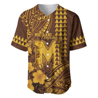 Personalised Hawaii Mililani High School Baseball Jersey Tribal Tattoo With Hibiscus Flowers