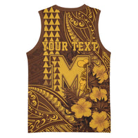 Personalised Hawaii Mililani High School Basketball Jersey Tribal Tattoo With Hibiscus Flowers LT05 - Polynesian Pride