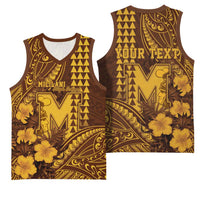 Personalised Hawaii Mililani High School Basketball Jersey Tribal Tattoo With Hibiscus Flowers LT05 - Polynesian Pride