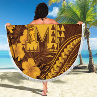 Hawaii Mililani High School Beach Blanket Tribal Tattoo With Hibiscus Flowers LT05 - Polynesian Pride