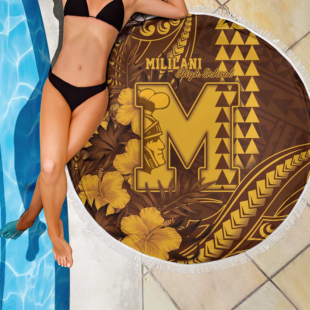 Hawaii Mililani High School Beach Blanket Tribal Tattoo With Hibiscus Flowers LT05 - Polynesian Pride