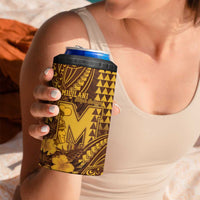 Personalised Hawaii Mililani High School 4 in 1 Can Cooler Tumbler Tribal Tattoo With Hibiscus Flowers LT05 - Polynesian Pride
